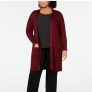 JM Collection Plus Size Metallic Cardigan Lux